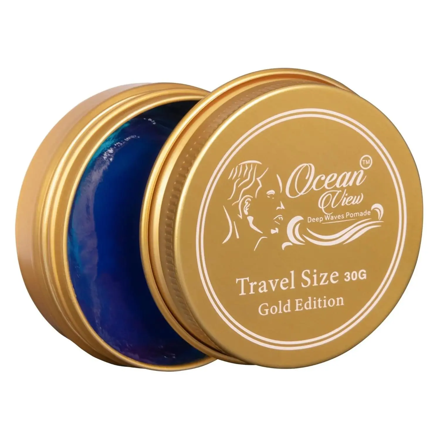 Ocean View Deep Waves Pomade Gold Edition 360 Wave Grease for Men Moisturizes Controls and Styles Black Hair Water Based Wave Builder 30 grams Travel Size