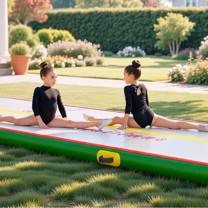 YITAHOME 16ft/20ft Air Gymnastics Mat with Electric Pump, 4in Thick Tumbling Mat