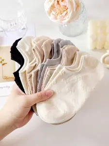 Women's Boat Socks Set, Sweet Bow Design Low-Cut Invisible Socks, Random Colors, Thin Comfortable Soft, Cute College Style, Spring Summer Daily Wear, Soft Comfy Hosiery