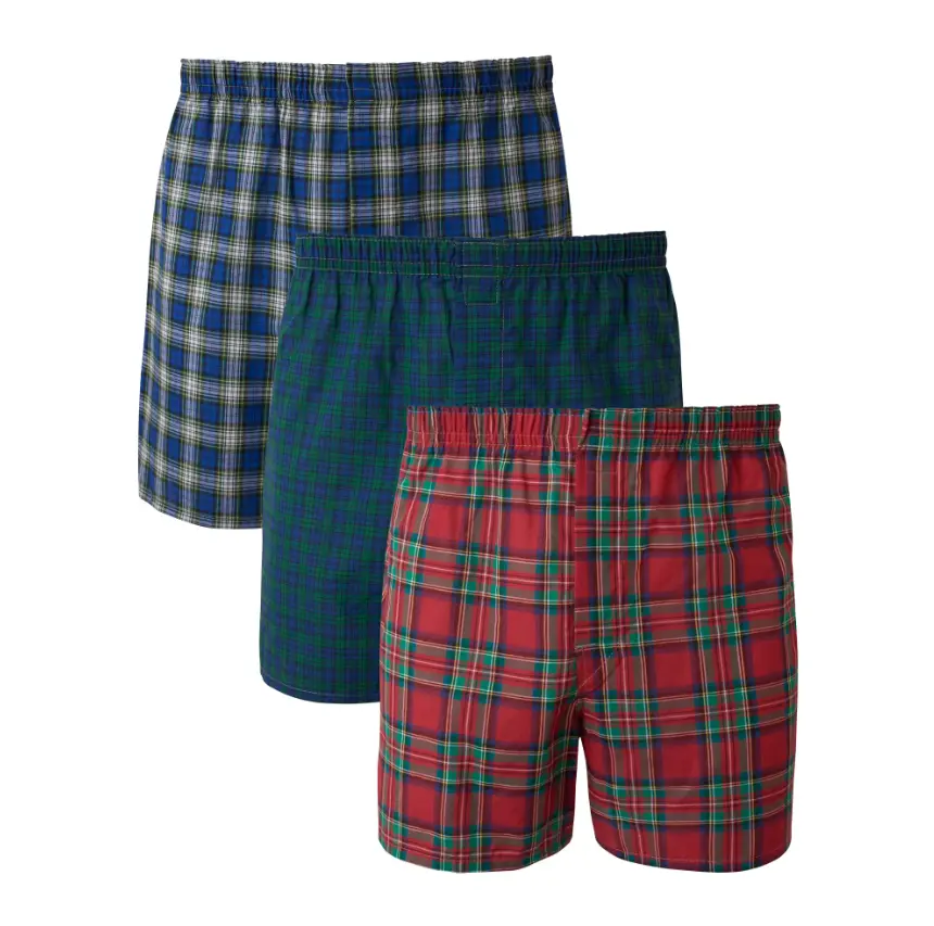 Hanes Men's Woven Boxers, 3 Pack