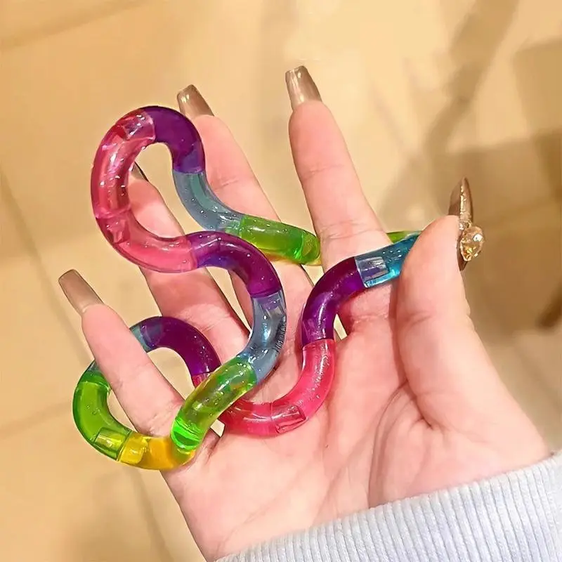 Rainbow Color Adjustable Rope, Knot Design Stress Relief Rope, Pressure Release Regulation Rope, Versatile and Durable
