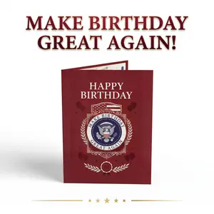 Funny Talking Birthday Card – Funny Musical Greeting Card with Real Voice Audio – “Make Birthdays Great Again” Political Gag Gift for Dad, Mom, Him & Her – Large 5x7 Inch with Envelope