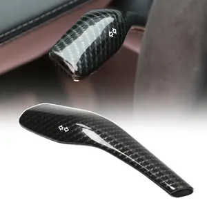 ZQULOYO Carbon Fiber Steering Column Lever Cover for Tesla Model Y Juniper 2025-2026, Interior Trim Upgrade