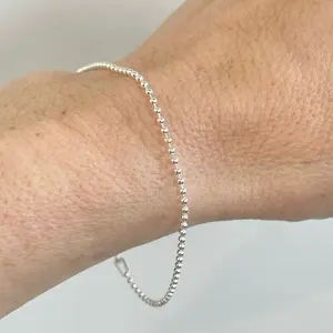 Sterling Silver 925 XSmall Ball Bracelet 7” Dainty, thin , lightweight bracelet 1.5mm
