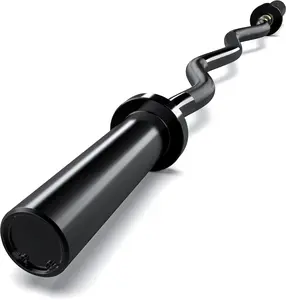 Olympic EZ Curl Bar, " Curl Bar(350/500LBS Capacity) 20LB, Solid Steel, Chrome Finish Barbell with Copper Sleeve and Bearing for 2-inch Plates, for Weight Lifting, Thrusts,Squat,Biceps- Gym Weight Bar