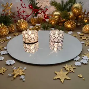 18 Pack Set of 12 Inch Round Acrylic Mirror Wall Sconces | 2mm Thick Shatter Resistant Candle Holders for Wedding Decor Party Decor Christmas Decor Plus 2 Free Bonus Holders 1 Gold and 1 Silver