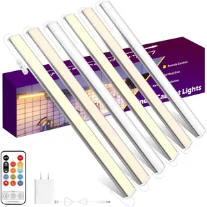 Under Cabinet Lights Plug in, 6 Pcs 12 Inch Multi-Color Under Cabinet Lighting, Super Bright Under Counter Lights for Kitchen, Ultra Thin Dimmable Light for Cabinet, Counter, Workbench, Desk kitchen cabinet dimmable light
