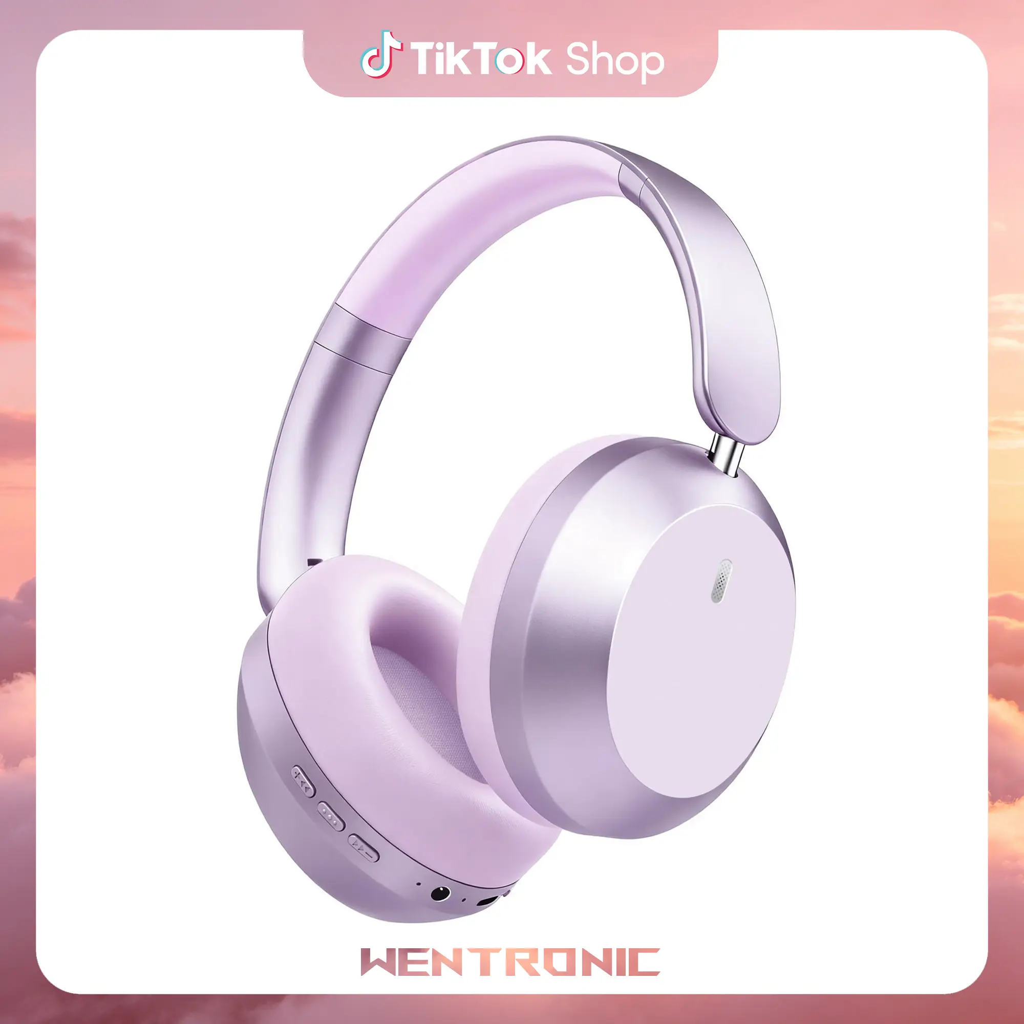 WENTRONIC Y05 Over-Ear Bluetooth Headset with Microphone, 48H Playtime, High-Quality Stereo Audio, Foldable Soft Earpads, 3.5mm Wired Cable Option, Fast Charging, Volume Control, Travel-Friendly Design