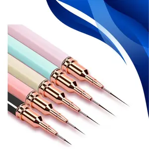 5Pcs Nail Art Liner Brushes Set – Fine Detail Striping Brushes for Halloween Nail Art Design, Thin Long Lines, Tiny Patterns & Delicate Drawing – Sizes 7/9/11/15/25mm