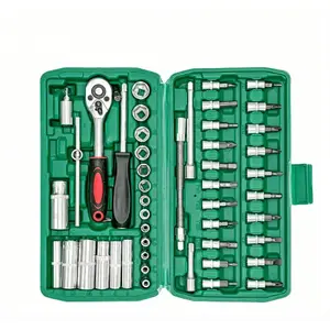 53-piece ratchet socket wrench tool set, multi-functional repair tool set for auto repair and home use