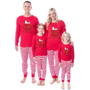 Peanuts Doghouse Christmas Tight Fit Cotton Matching Family Pajama Set