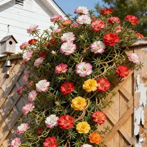 Moss Rose Flower Seed Pack, Bulk Non-GMO Mixed Colors in Bag, Full Sun Outdoor Planting, Large Blooms, Attracts Pollinators, Easy-to-Grow Annual Perennial All-Season Seeds
