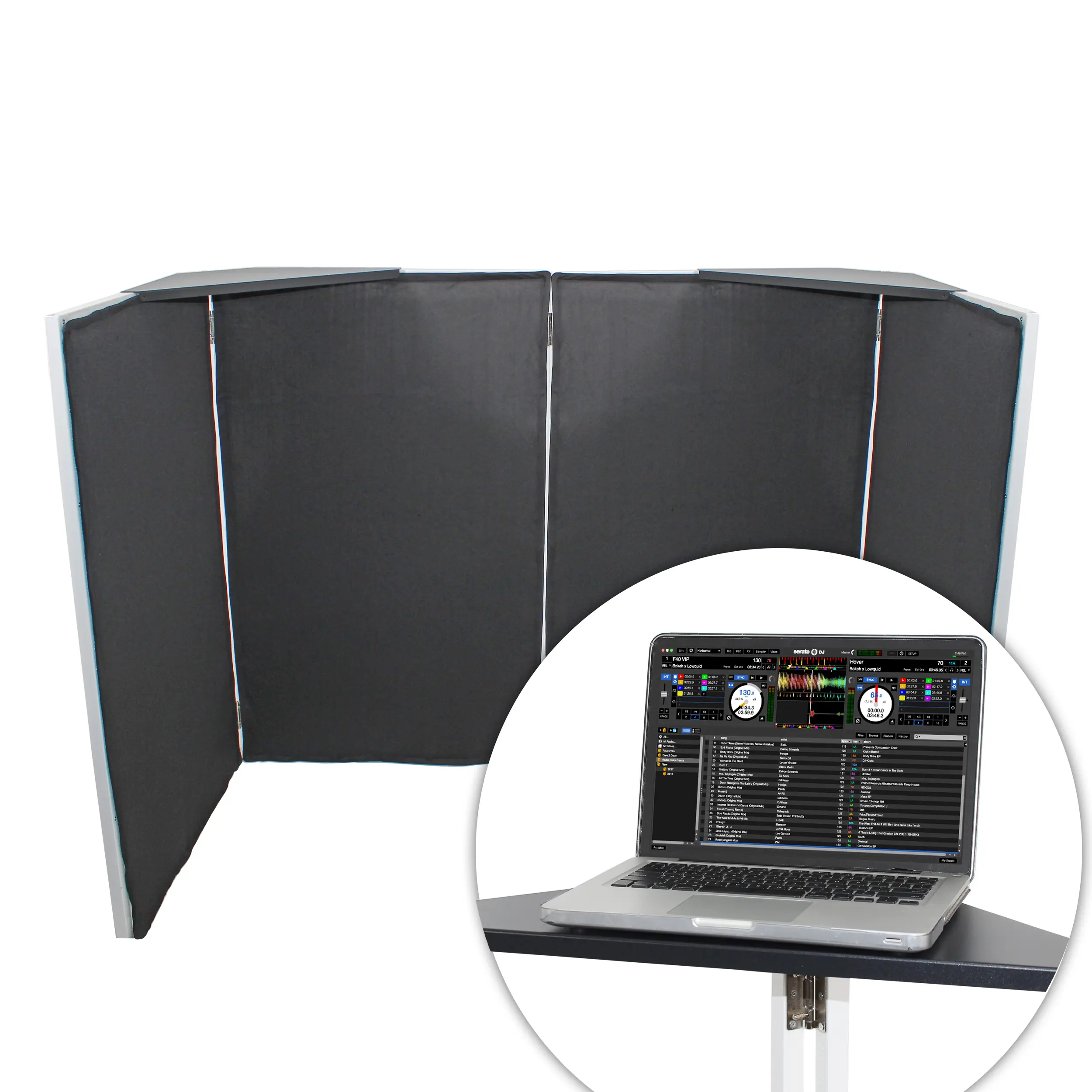 Pro X Black Aluminum Corner Shelves for DJ Facade - Multi-Fit | Set of 2