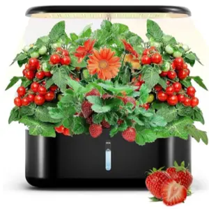 10 Tank Hydroponic Planting System, 24w LED Indoor Gardening Kit with 3.6L Water Tank, Automatic Timer, Height Adjustable, Smart Control, Plant Growing Set