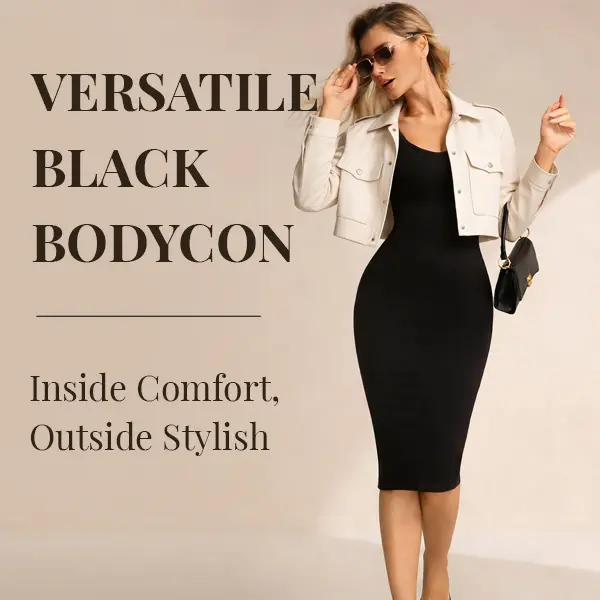 Versatile Black Tummy Shaping Shapewear Bodycon, Tight Waist Cinching Shaping Dress, Tummy Control and Sculpting Design Womenswear, Adjustable Shape Dress, Fit for Everyday Outerwear