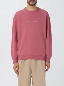 BRUNELLO CUCINELLI MEN'S RASPBERRY CREWNECK SWEATER