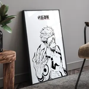 Cursed Sorcery Energy Poster – Urban Animecore Wall Art, Manga Style Action Print, Hype Aesthetic Decor (Unframed)