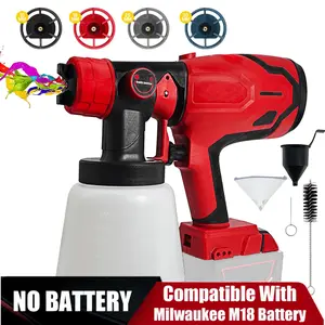 Cordless Paint Sprayer for Milwaukee M18 18V Battery,Airless Electric HVLP Spray Paint Gun Tools for House Painting/Home Interior and Exterior/Wood/Walls/Furniture/Fence/Door(No Battery) Portable Garden