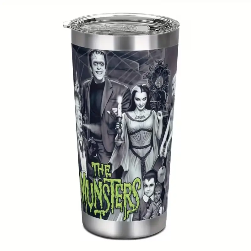 20-Ounce Stainless Steel Vacuum Insulated Cup | Designed by The Monster Family | Versatile Travel Mug with Lid And Straw | Made of Durable 304 Stainless Steel | Perfect for Outdoor, Home, And Office Use | Ideal Gift for Mother'S Day, Teacher'S Day