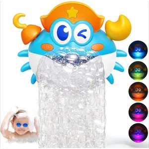 B001-X Bath Toys,Light Up Crab Bath Bubble Maker Bathroom Toys for Kids Ages 1-3 4-8,Bath Bubble Machine with Colourful Light Toddler Bathub Toy Great Birthday Gifts for Kids