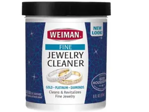 Fine Jewelry Cleaner Liquid with Cleaning Brush - Restores Shine & Brilliance to Gold, Platinum, Precious Gemstones & Diamond Jewelry, 6 Oz - Household