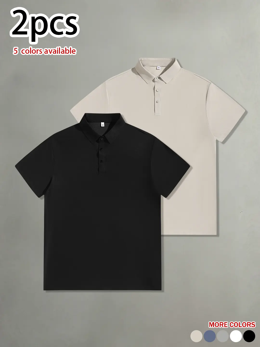 Pack of 3, pack of 2, pack of 1.Men’s minimalist short-sleeve polo shirt—loose fit, versatile, stretchy, comfortable, skin-friendly, and breathable. Ideal for everyday summer wear; can be styled both formally and casually as a basic short-sleeve polo.