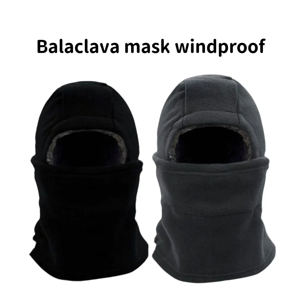 Unisex Thermal Fleece Balaclava Mask - Wind-Resistant Full Face Biker Style Head & Face Cover with Neck Protection, Ear Muffs for Extreme Cold Weather, Motorcycle Use, One Size, Warmth