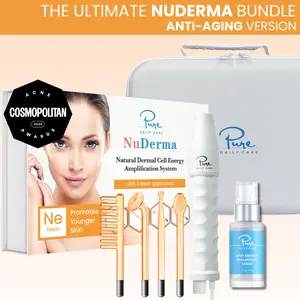 NuDerma Standard Complete High Frequency Bundle – Anti-Aging Neon Wand for Wrinkles & Firming