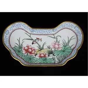 Antique Chinese Enameled Porcelain Jewel Tray
