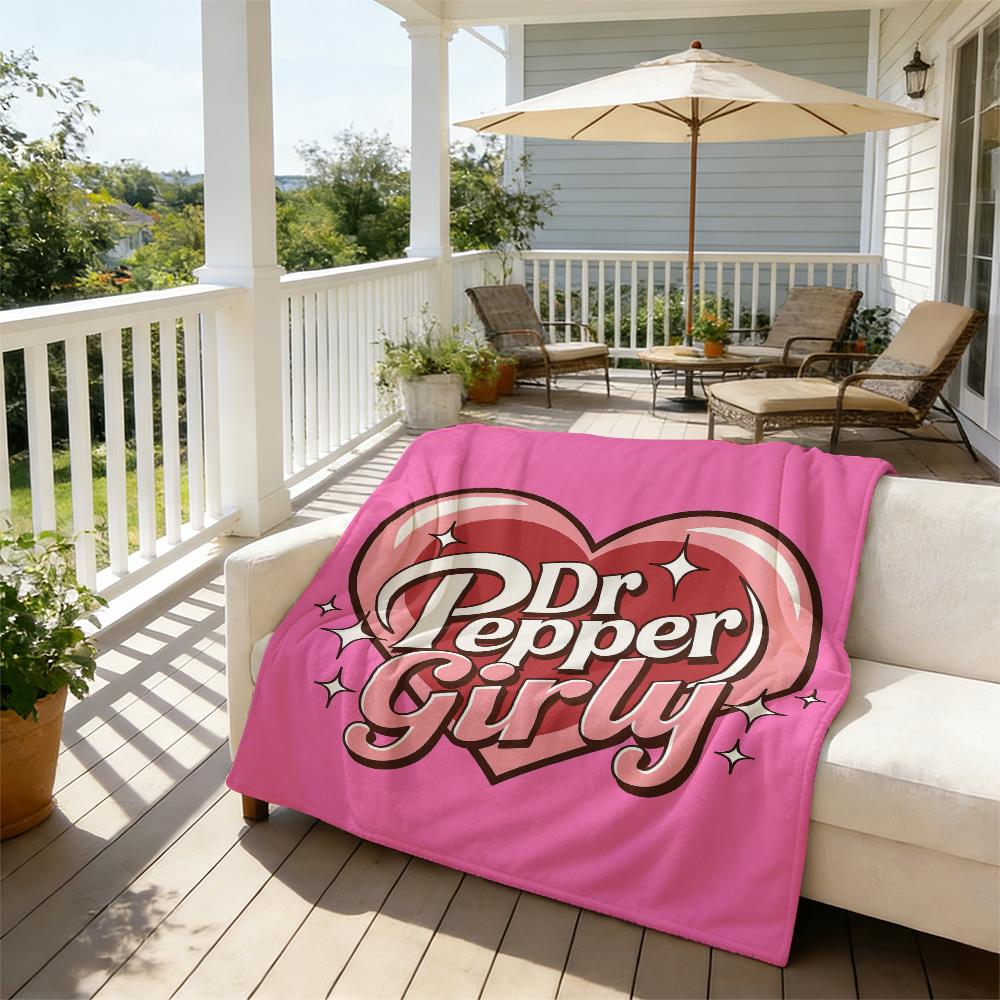 Dr Pepper Girl’s Dream Blanket – Cozy Flannel for True Dr Pepper Stans Dr Pepper Girly Gift Blanket – A Hug for Every Dr Pepper Obsessed Soul Fluffy Plush for Lazy Days, Movie Nights & Snuggles Bold Retro Design to Elevate Any Space