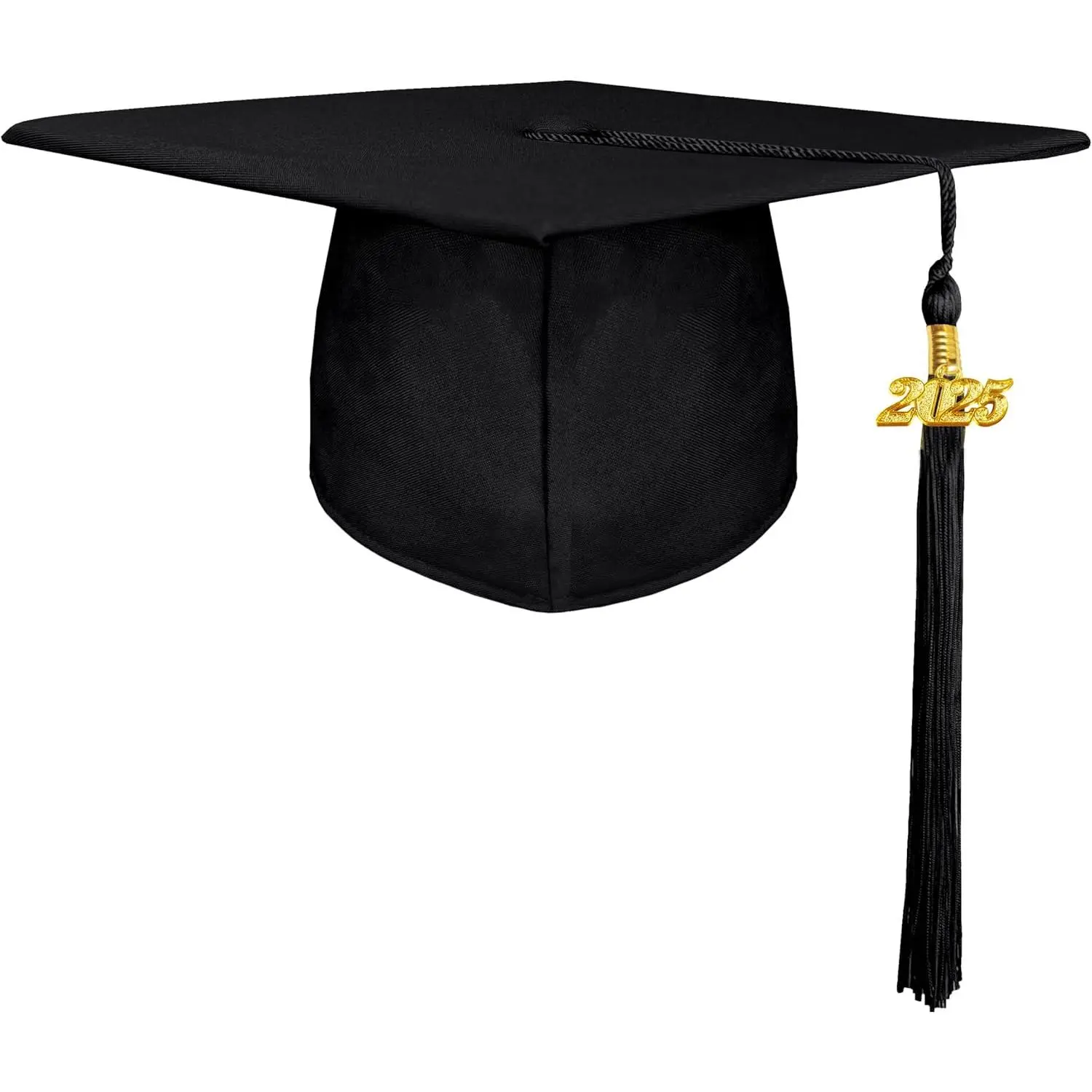 Unisex Adult Matte Graduation Cap with 2025 Tassel Year Charm for High School & Bachelor Master
