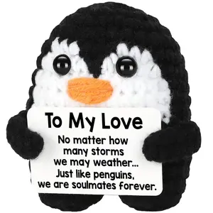 Gifts for Him Her Boyfriend Girlfriend Birthday Christmas, To My Love Handmade Crochet Penguin, Wedding Anniversary Valentines Gift for Women Men, Romantic I Love You Gift for Couples Wife Husband