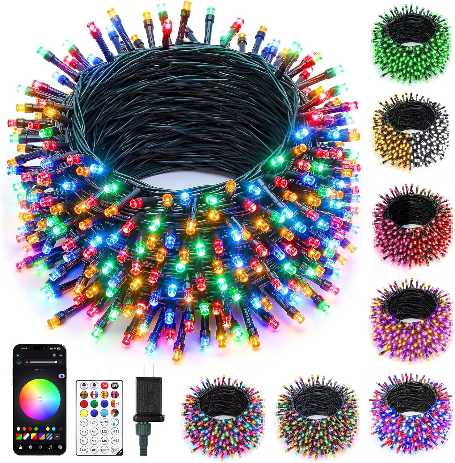 Minetom 82ft 250LED Smart Color Changing Christmas Halloween Tree Lights | LED RGB Outdoor String Twinkle Lights, 16 Million Adjustable Colors Smart Fairy Lights with App & Timer for Xmas Tree Party