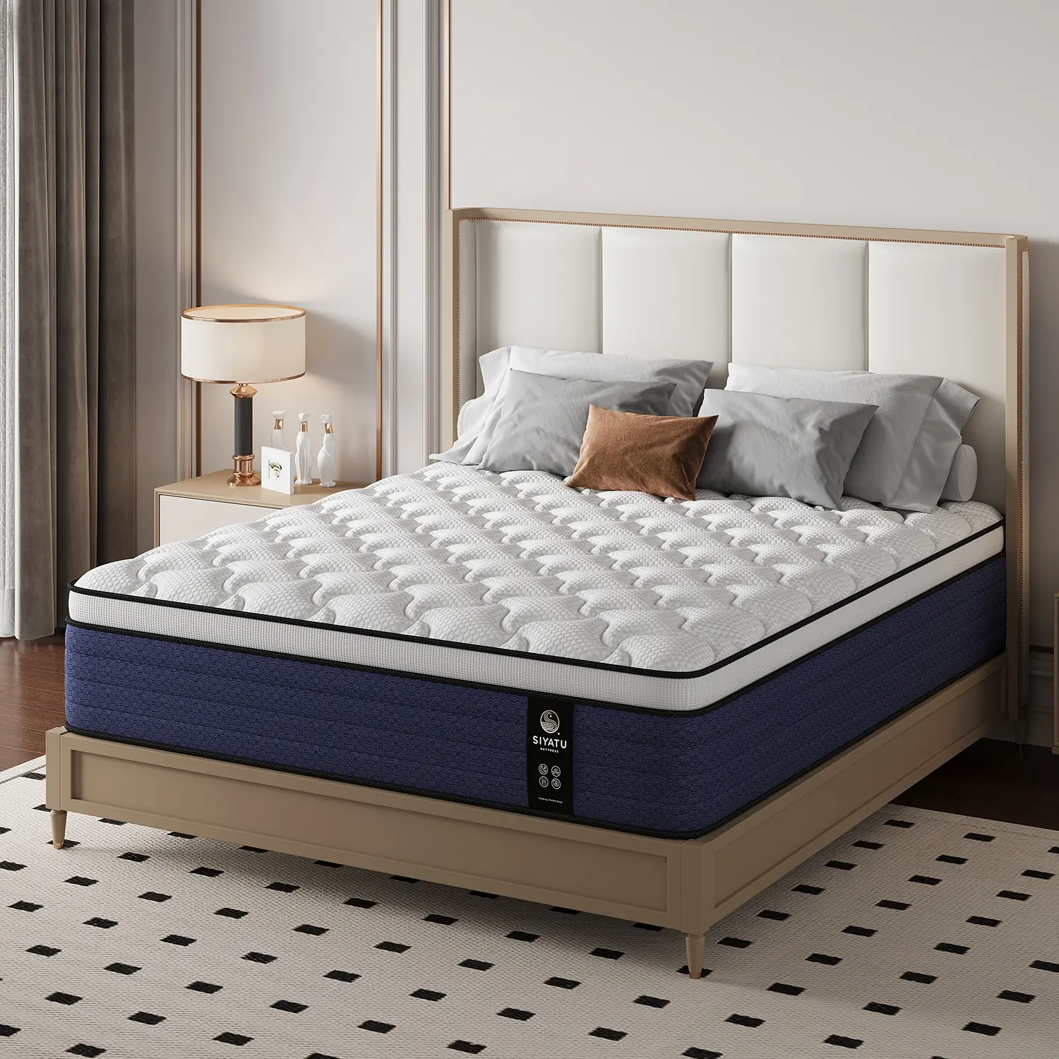 【SummerWins】LODEIJA 8/10/12/14 Inch Twin Full Queen King Mattress Memory Foam & Spring Individual Pocket Springbed Motion Solution Fiberglass Free,DealsForYouDays,home makeover
