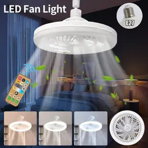 3-Speed LED Ceiling Fan Light with Remote Control, E27 Base, Memory Adjustable Dimming 3000k-6500k, Quiet Operation, Timer Function, LED Ceiling Lights