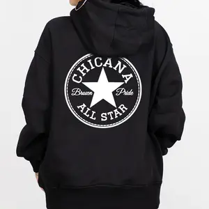 Chicana Brown Pride, Chicano Clothing, Mexican Clothes, Oversized Graphic Tee Medium Heavy Polyester Sweatshirt Hoodie  for Men & Women