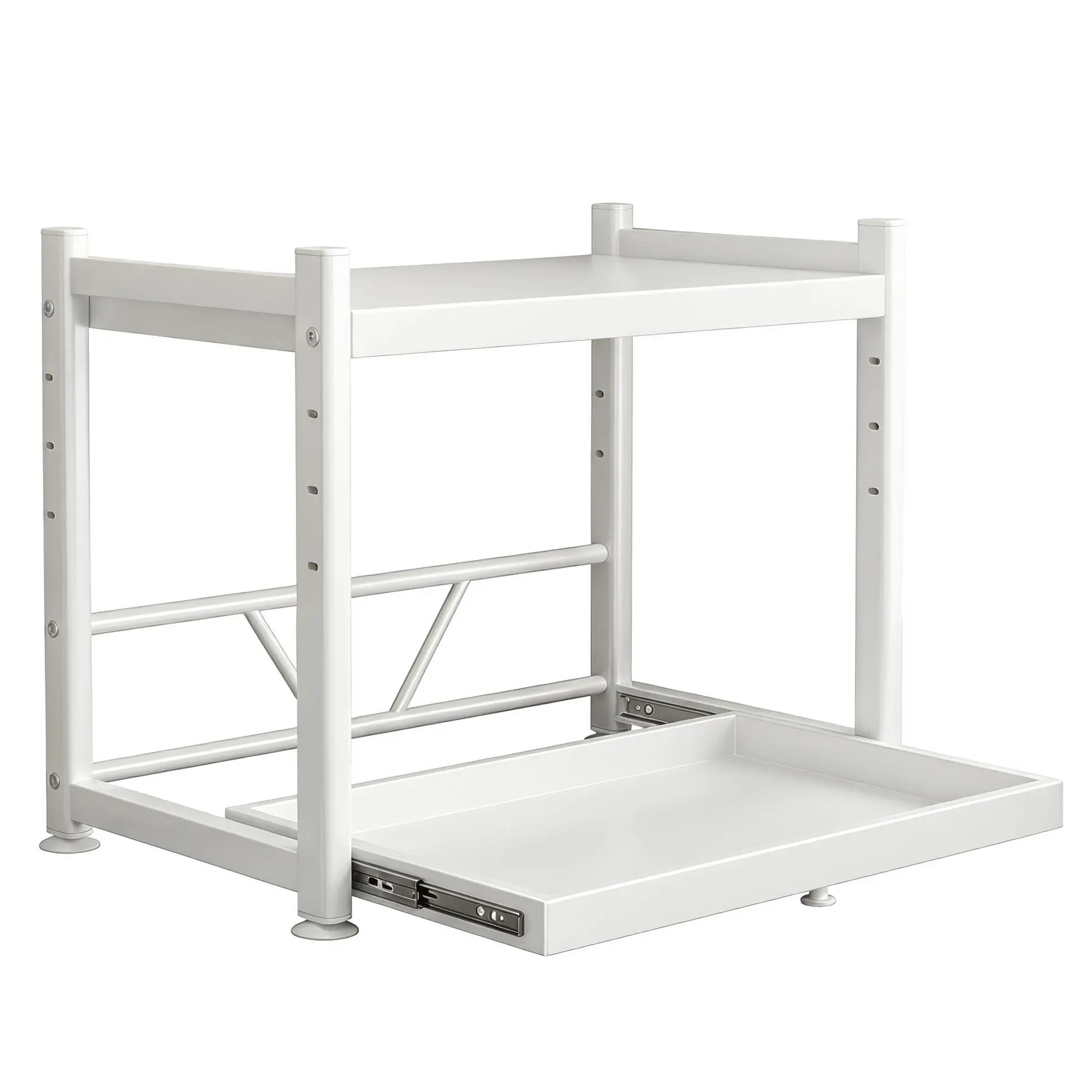 Adjustable Pull-out Microwave Rack - Countertop Bracket, Household Appliance Storage Organizer for Kitchen Organization, Small Kitchen Use, Small Kitchen Organization