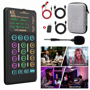 Live Sound Card Live Mixing Console With Voice Changer And AI Noise Reduction Bluetooth Audio Mixer equipment, for Outdoor, Gaming, Podcasting,Recording,Singing,Youtube Tiktok Blog Streaming