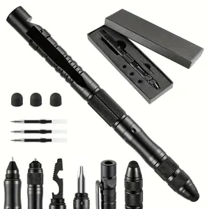 Touch Screen Stylus Defender Pen Aircraft Aluminum Refillable Tactical Screw Cap Stylus Pen for Outdoor, Survival, Camping and EDC Writing Pens
