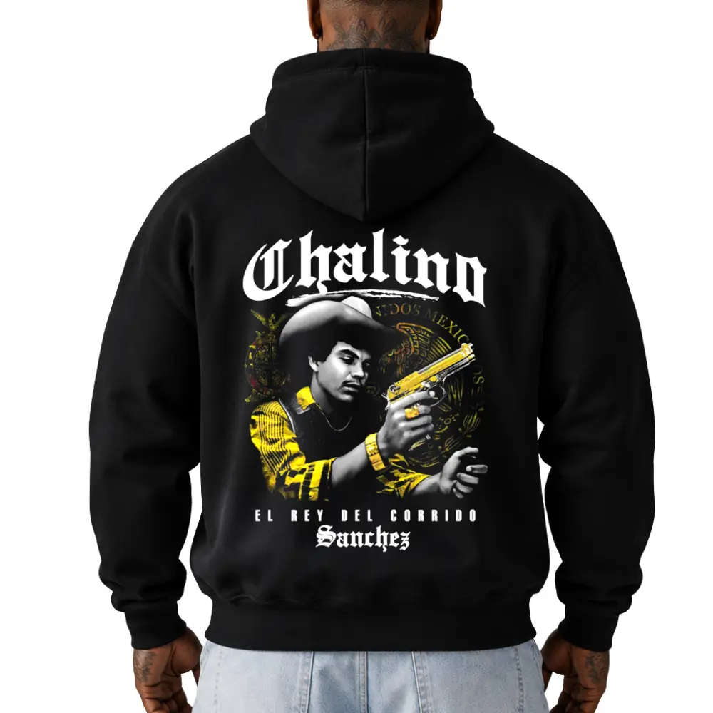 Chalino Sanchez Graphic Unisex Hoodie - Casual OOTD Basic Streetwear, Chicano Mexican Lowrider Gangsta Style, Machine Washable Menswear Day Apparel (Do Not Bleach)