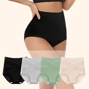 High-Waisted Shaping Panties for Women Tummy Control Underwear with Cross Support, Breathable and Comfortable for All-Season Daily Wear Womenswear underwear for women