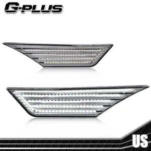 Fit For 16-21 Honda Civic Clear LED Side Marker Lights Turn Signal Lamp 2pcs Side Lights G-PLUS