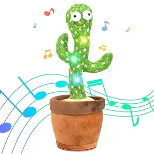 Dancing Cactus Toy, Cute Talking Singing Swinging Mimicry, Repeat What You Say, Sunflower Cactus Toy, Recording Musical Light Up LED Features