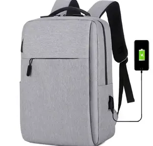 TechGear USB Charging Backpack - Gray Lightweight Travel Backpack with USB Port for Easy Charging on the Go