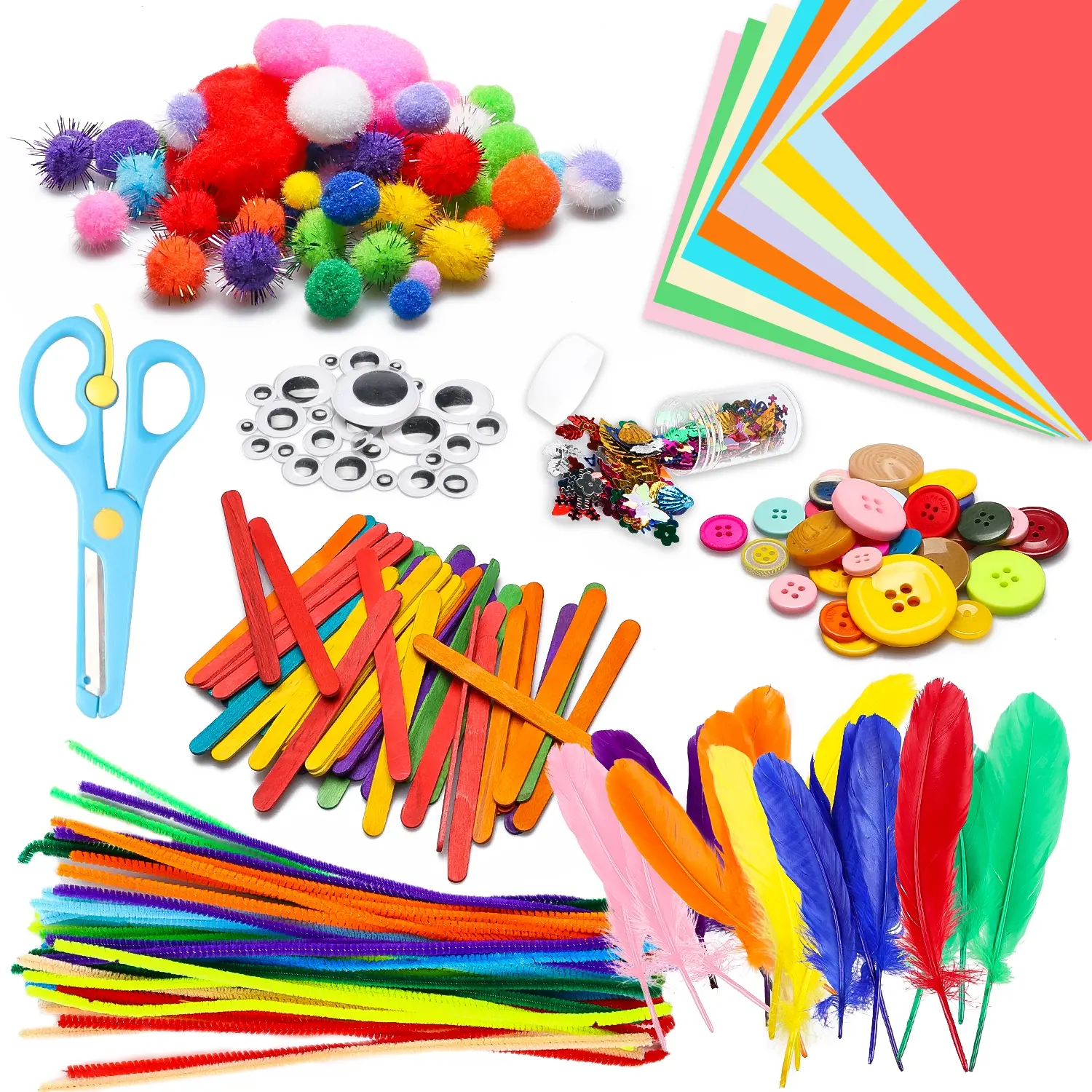 800pcs DIY Arts Crafts Kit, Handmade Materials for School Projects & Home Crafting, Creative Fun for Kids & Adults, Art Supplies Kit, Handcraft Set, Art Kits