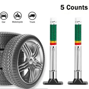 CENPIN 5-Piece 25mm Color-Coded Tire Tread Depth Gauge Set | Universal Tire Depth Meter for Cars, SUVs & Motorcycles | Accurate MM & 32nds Readings | Quick & Easy Tire Safety Check