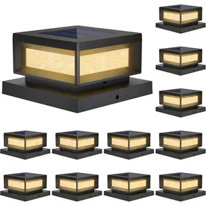 12/8 Pack Solar Powered Post Cap Lights Outdoor for 4x4/6x6 Wood/Vinyl Posts, Waterproof Deck Fence Patio Porch Light Cool/Warm Lighting