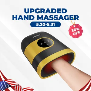 CINCOM Brand New Hand Massager, Cordless Finger Massager with Heat and Vibration, Adjustable Intensity and Temperature, with Clear Visible LED Screen, Rechargeable, Comfort, Great as a Gift for Friends or Family, Comfort