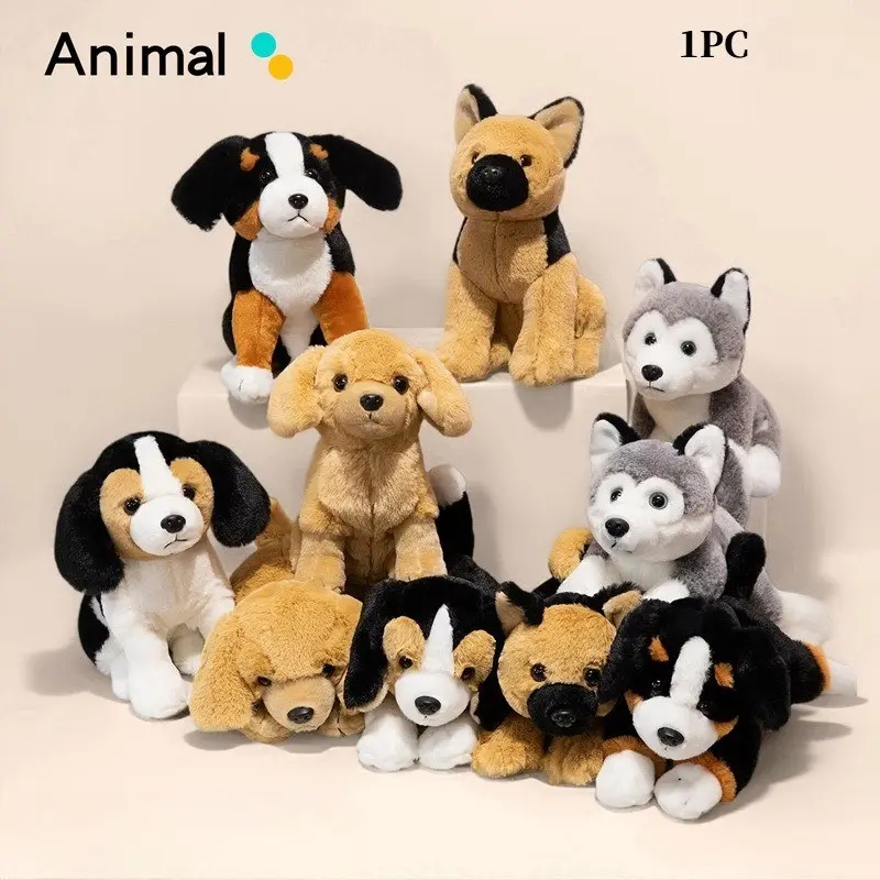 High-Quality Dog Series Dolls, Cute Animal Design, Husky Plush Toy, Bulldog Stuffed Animal, Kids Gift, Party Gift, Christmas, Easter, Thanksgiving, Valentine's Day, Birthday, Student Gift