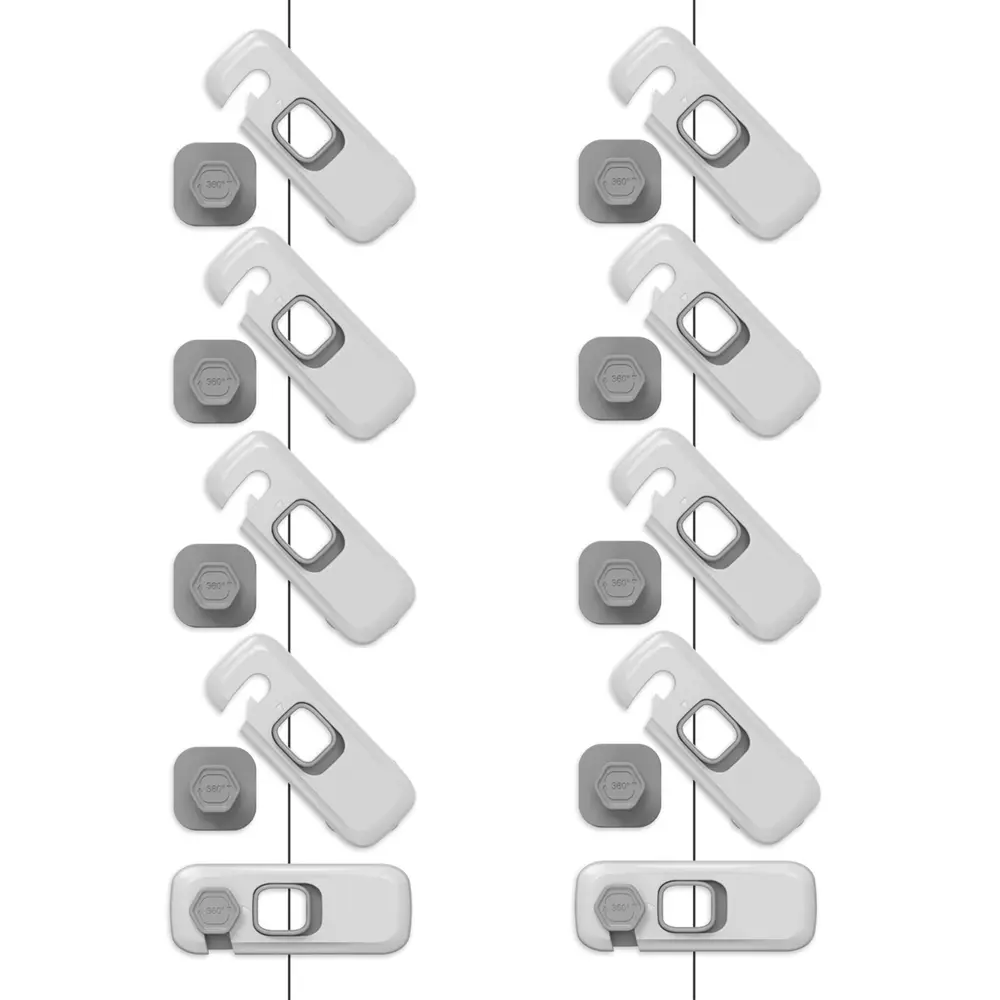 10Pcs/Set Security Refrigerator Locks,Protective Self Adhesive Latches,Pinch Proof Lock for Youngers,Ideal for Refrigerators,Cabinets,Drawers,Wardrobes and Freezers,Halloween Christmas Party Gifts,Tools & Hardware